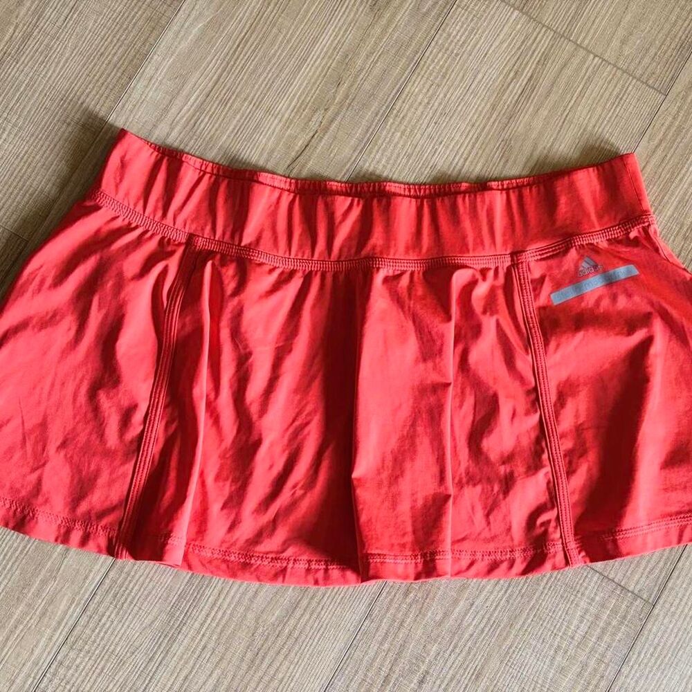 Adidas x Stella McCartney Tennis Skirt Women's Red Orange Sz L
